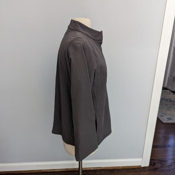 Eileen Fisher Dark Grey Jacket Medium Nylon Viscose Cotton Blend J33 - Picture 7 of 7